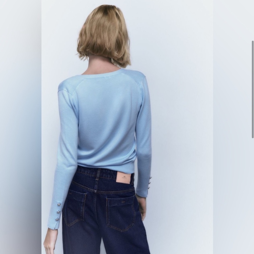 Zara V-Neck Cardigan with Embellished buttons - Picture 2 of 6